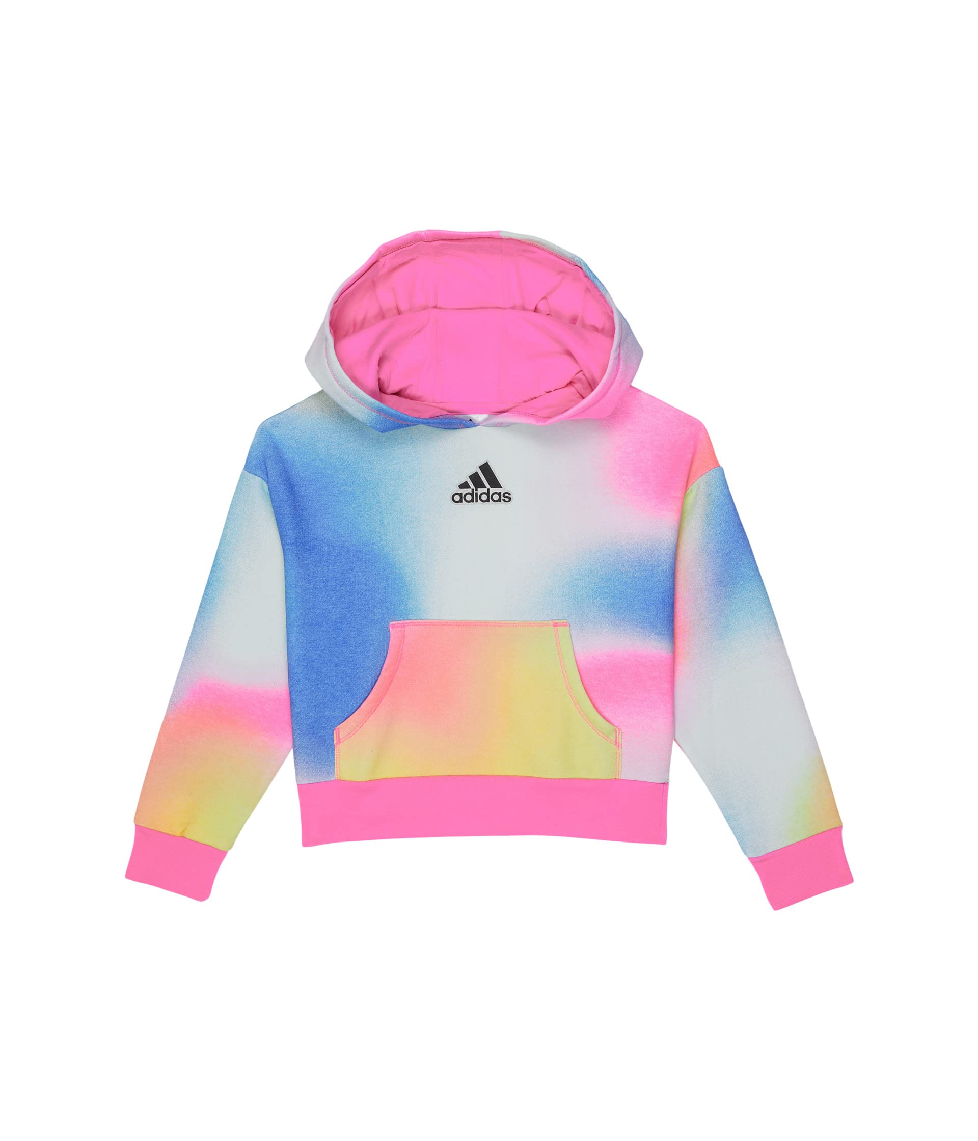 Детская толстовка Adidas All Over Print Logo Fleece Hooded, розовый/голубой цена и фото
