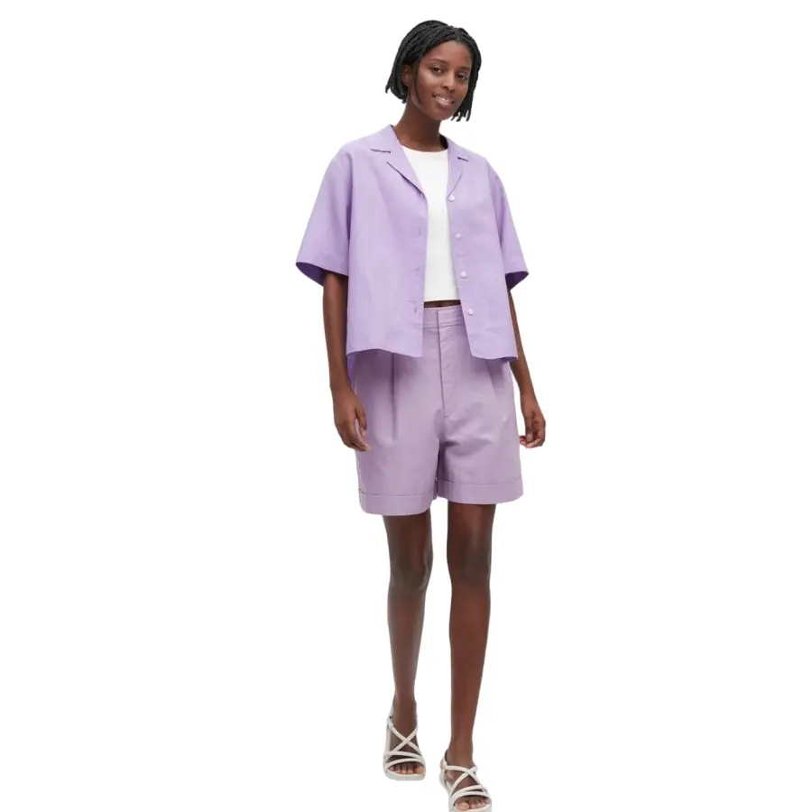 

Шорты Uniqlo Linen Blend High Waisted, сиреневый