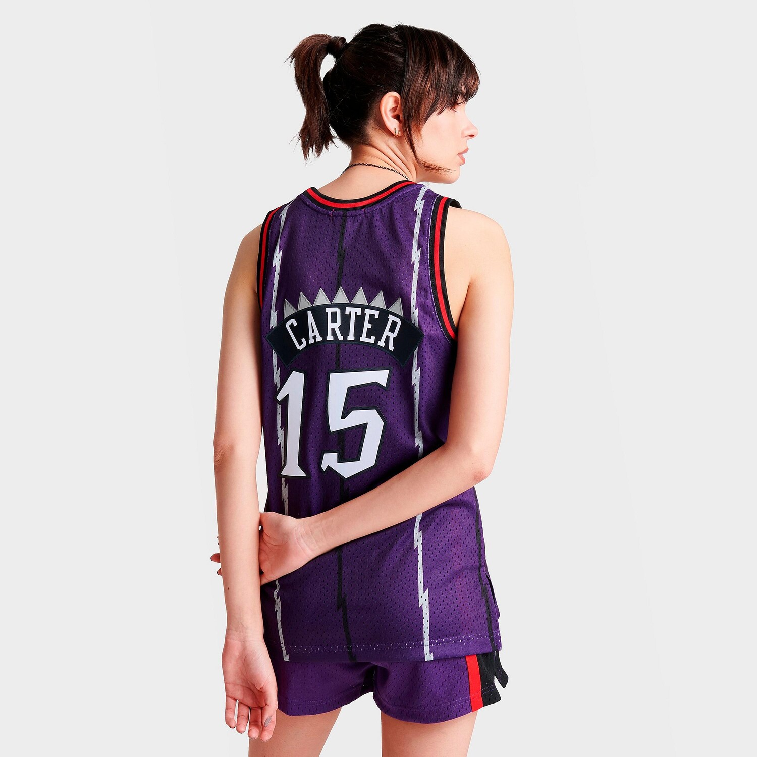 

Женское джерси Mitchell and Ness Toronto Raptors NBA Vince Carter Hardwood Classics Swingman, фиолетовый