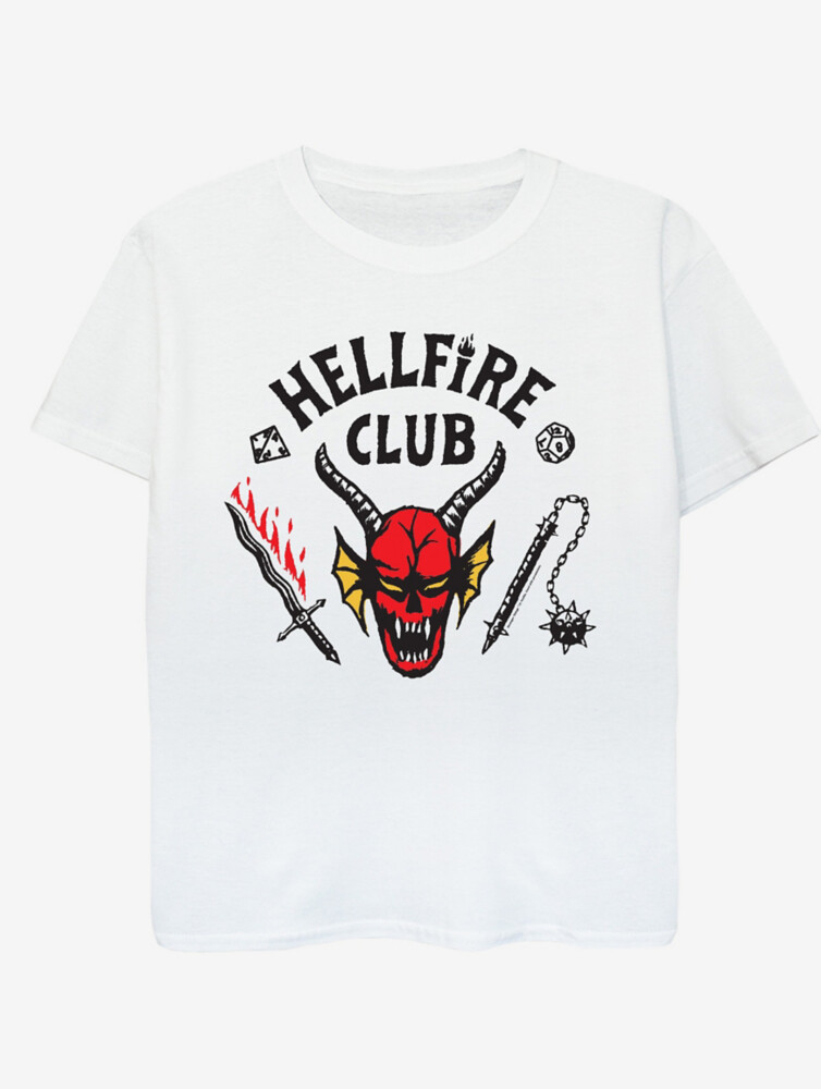 

Детская белая футболка NW2 Stranger Things Hellfire Club George., белый