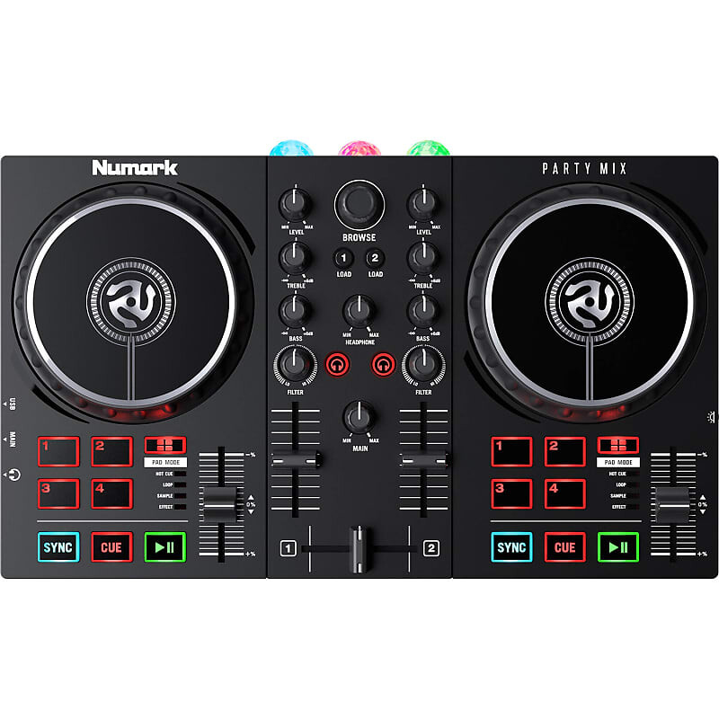 

Numark Party Mix II 2-канальный DJ-контроллер USB со встроенным световым шоу PARTYMIXII