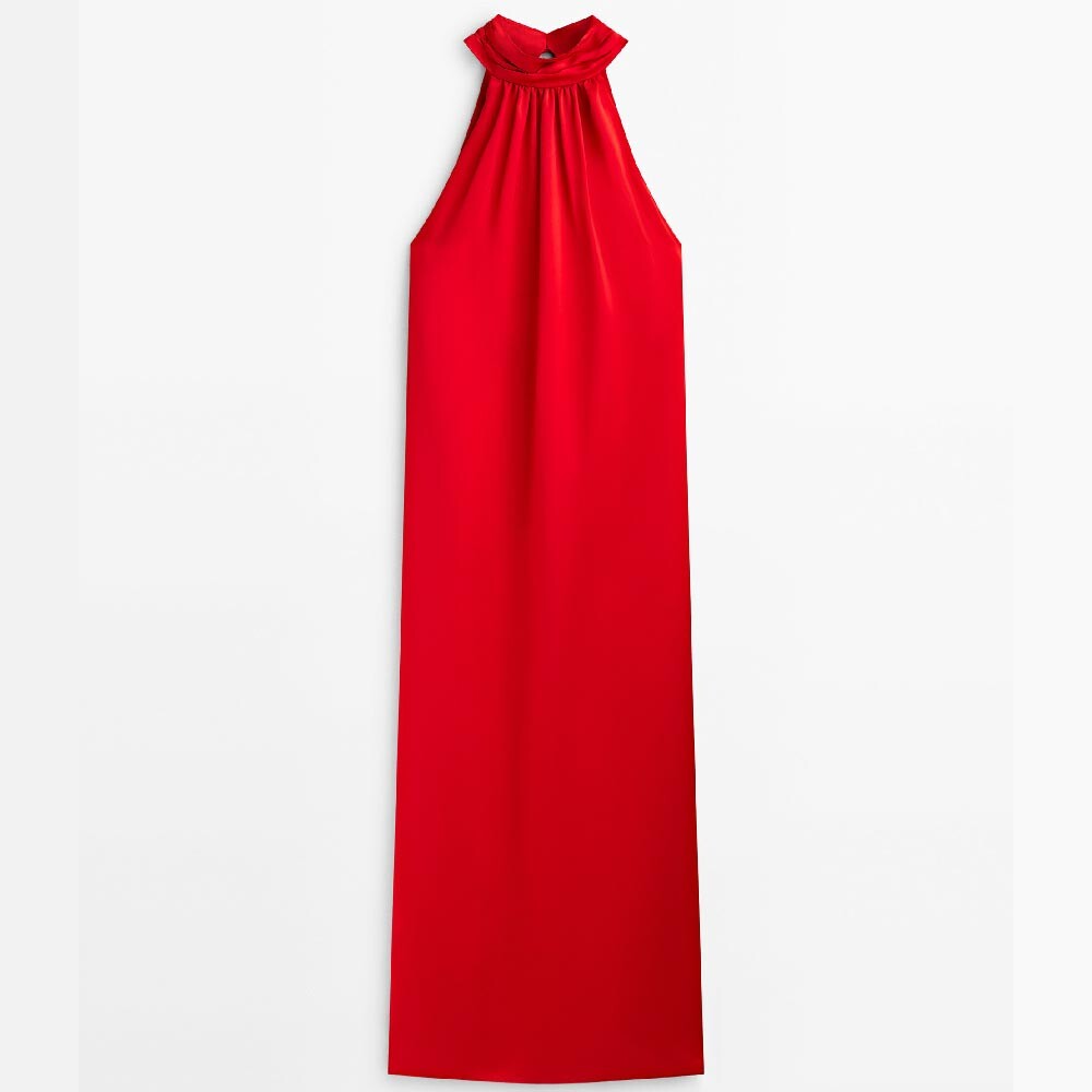 

Платье Massimo Dutti Long Halter, красный