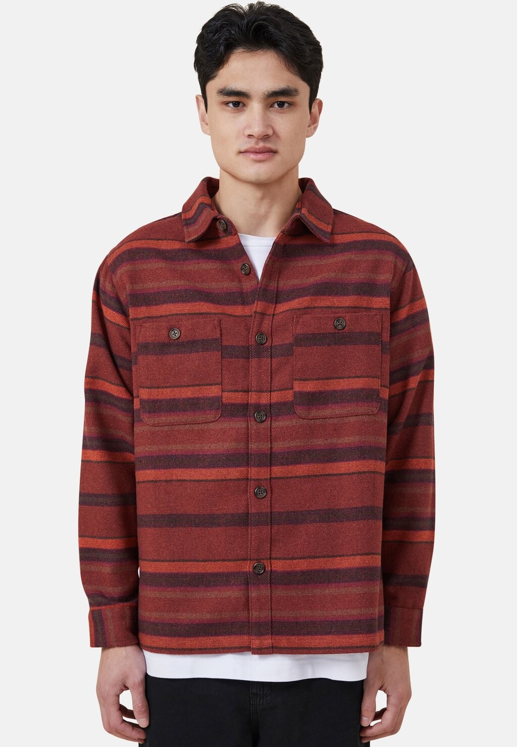 

Рубашка HEAVY BLANKET STRIPE Cotton On, красная полоска
