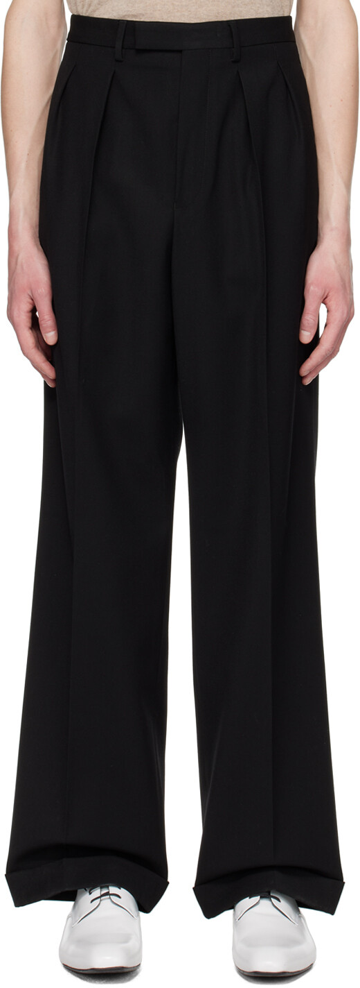 

Черные брюки со складками Dries Van Noten, Черный