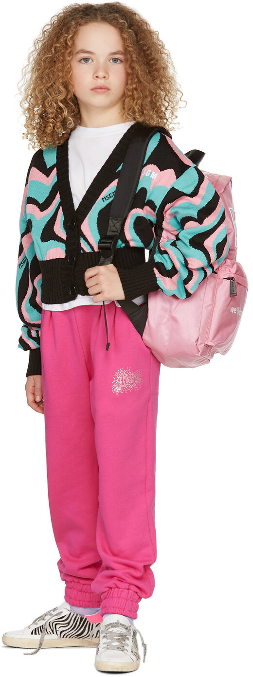 

Детский сине-розовый кардиган с завитками MSGM Kids