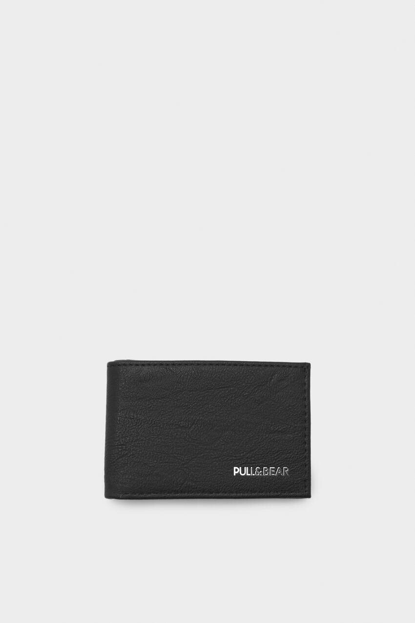 

Черный кошелек-кардхолдер Pull&Bear, черный