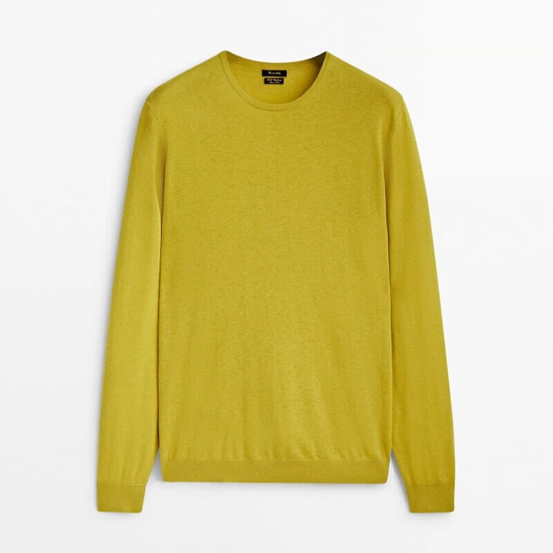 

Свитер Massimo Dutti Wool Blend Crew Neck, желтый
