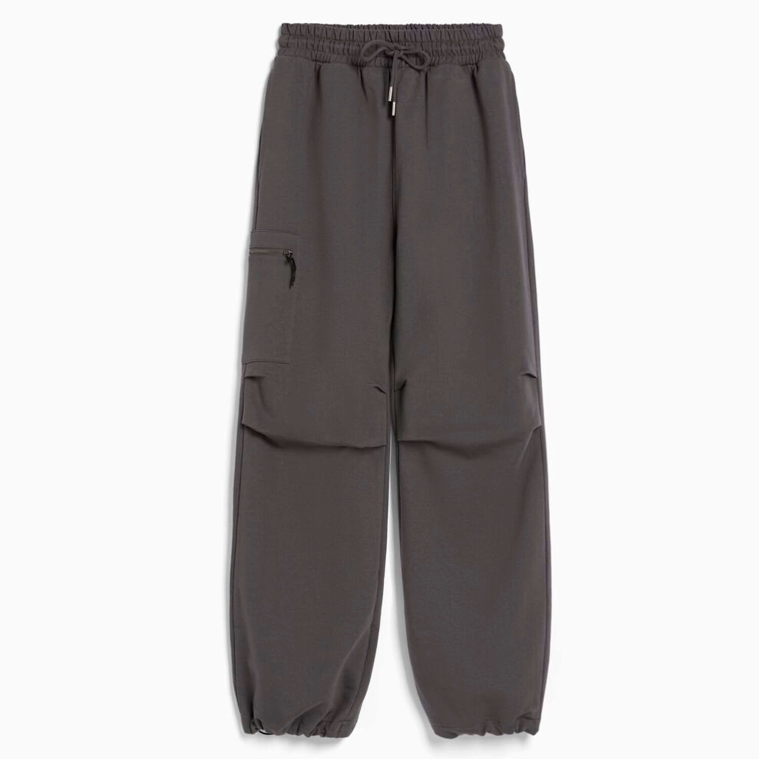 

Брюки Bershka Plush Parachute With Zip Pockets, серый