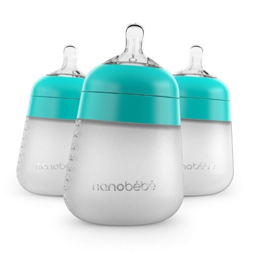

Бутылочки для кормления 3 шт. по 260 мл Nanobebe Anti-Colic, бирюзовый