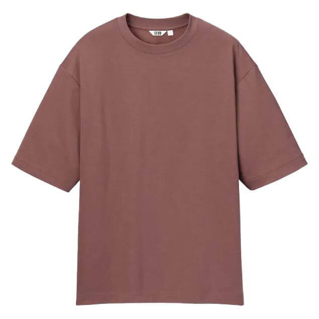 

Футболка Uniqlo U Airism Cotton Crew Neck Oversized, бордовый