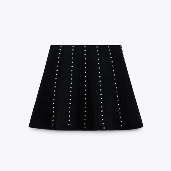 

Юбка Zara Studded Mini, черный