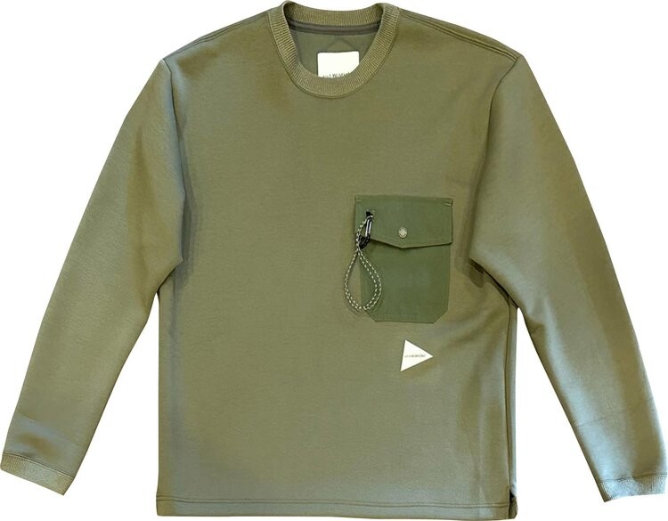 

Толстовка And Wander Airly Warm Crew Sweatshirt 'Charcoal', коричневый