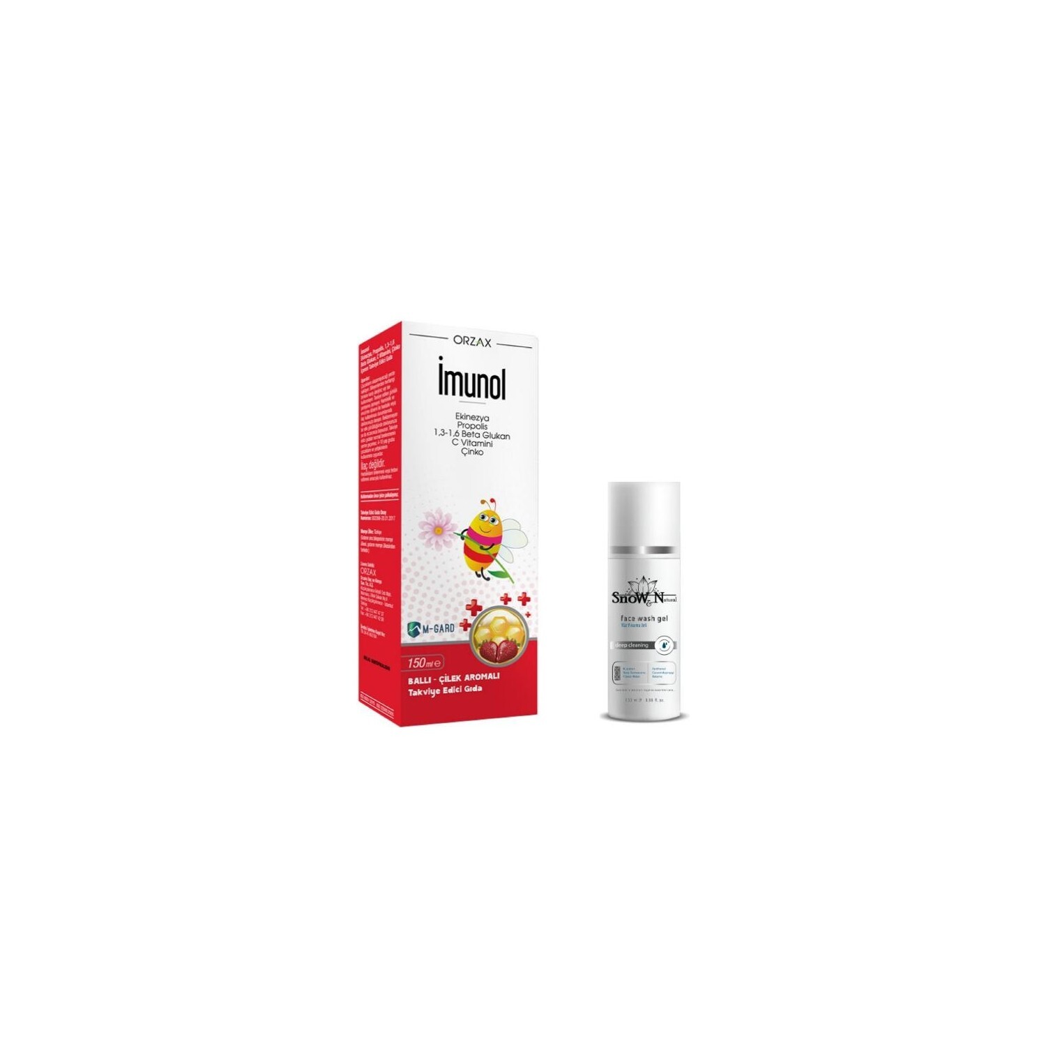 

Сироп Orzax Imunol со вкусом клубники, 150 мл + Гель для умывания, 100 мл