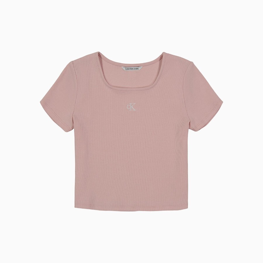 

Футболка Calvin Klein Girls Square Neck Baby, розовый