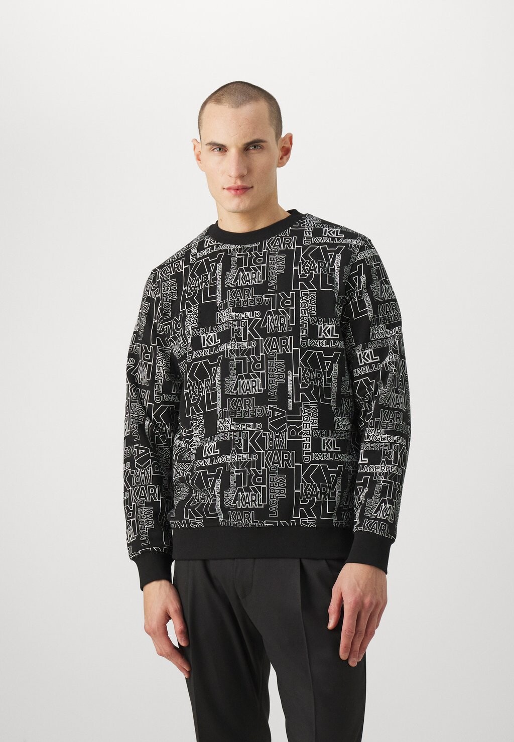 

Толстовка KARL LAGERFELD CREWNECK, цвет black/white