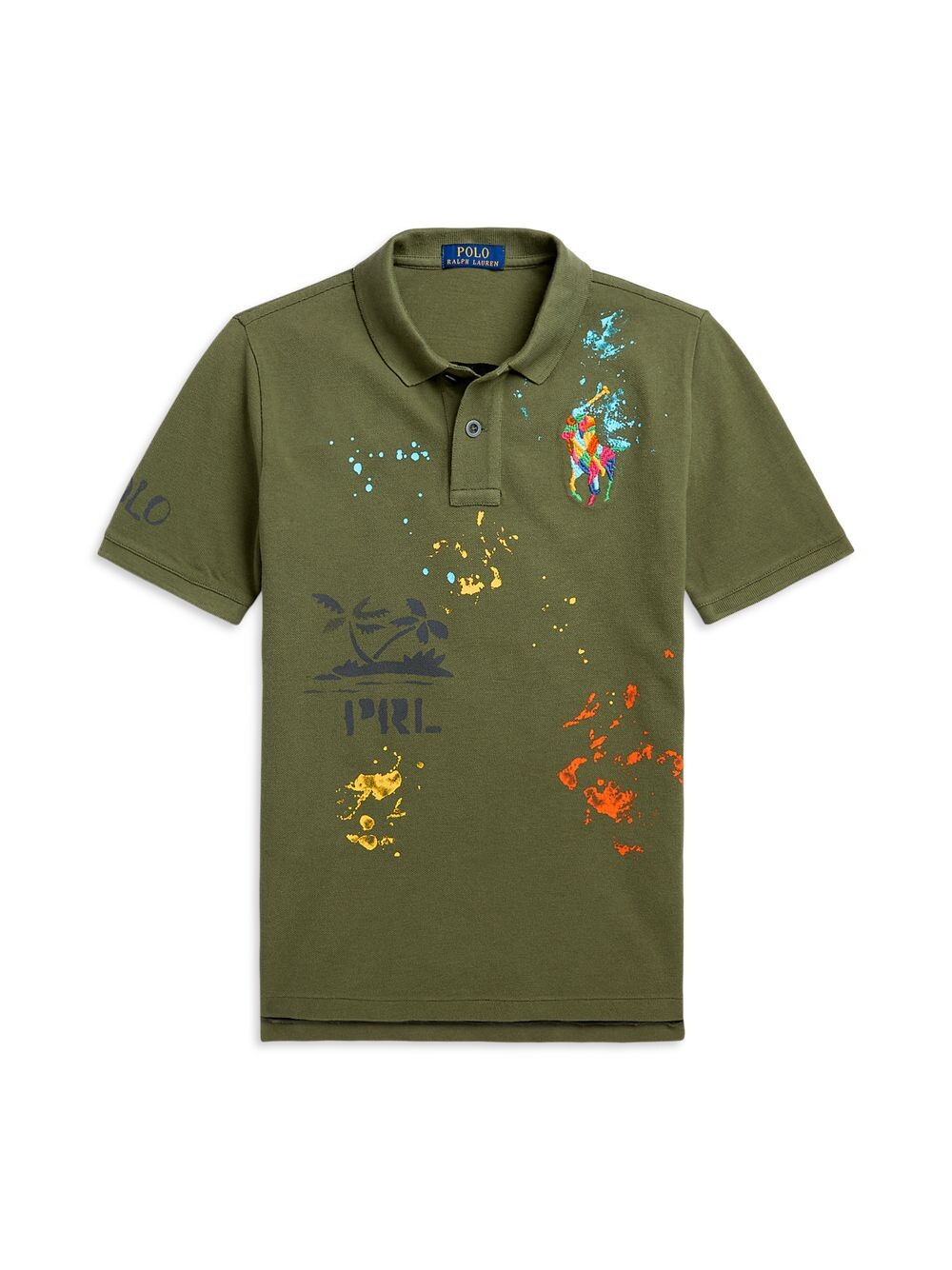 

Рубашка поло Little Boy's & Boy's Peace Love Polo Splatter Paint Polo Ralph Lauren