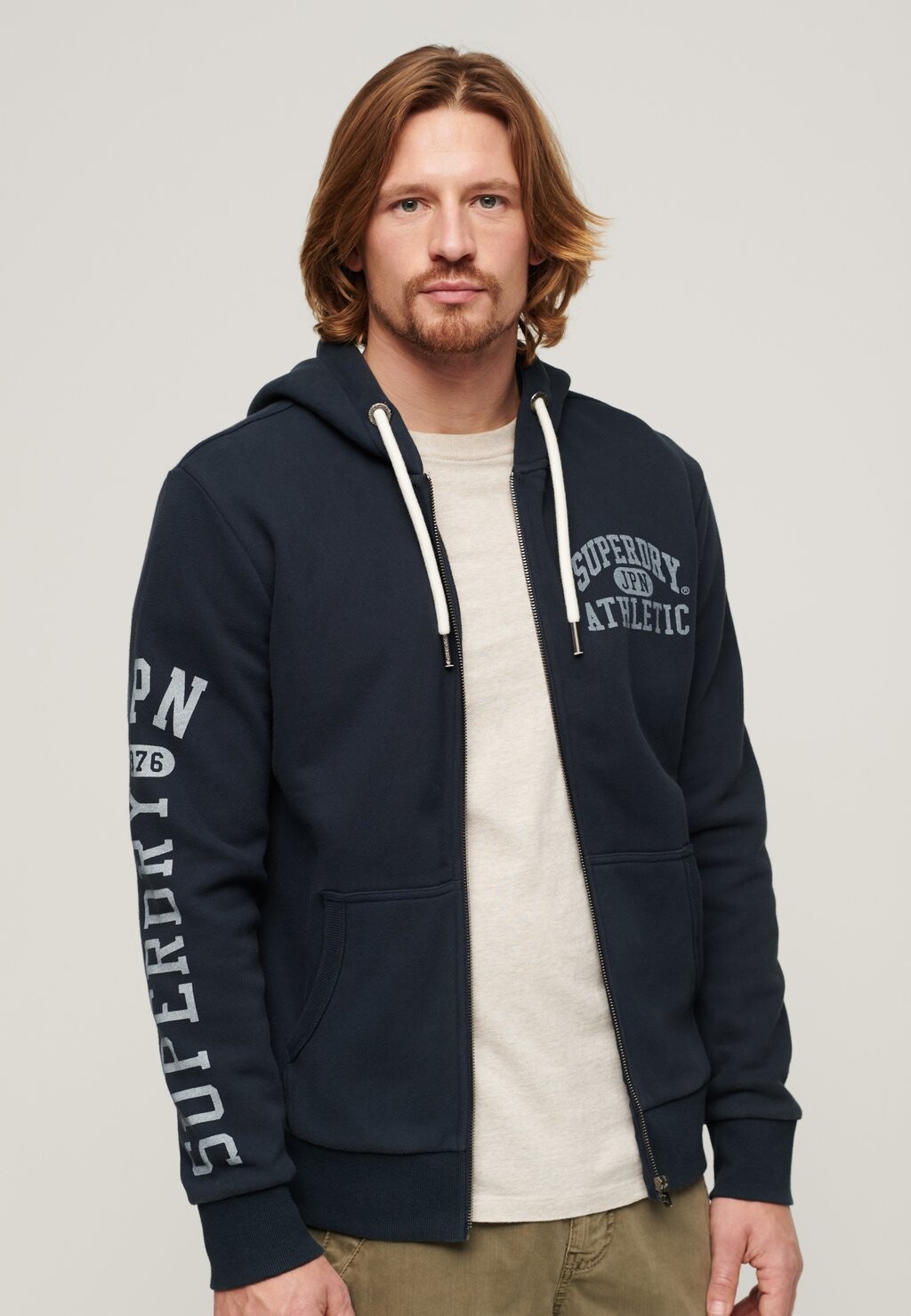 

Толстовка на молнии ATHLETIC COLLEGE GRAPHIC Superdry, синий