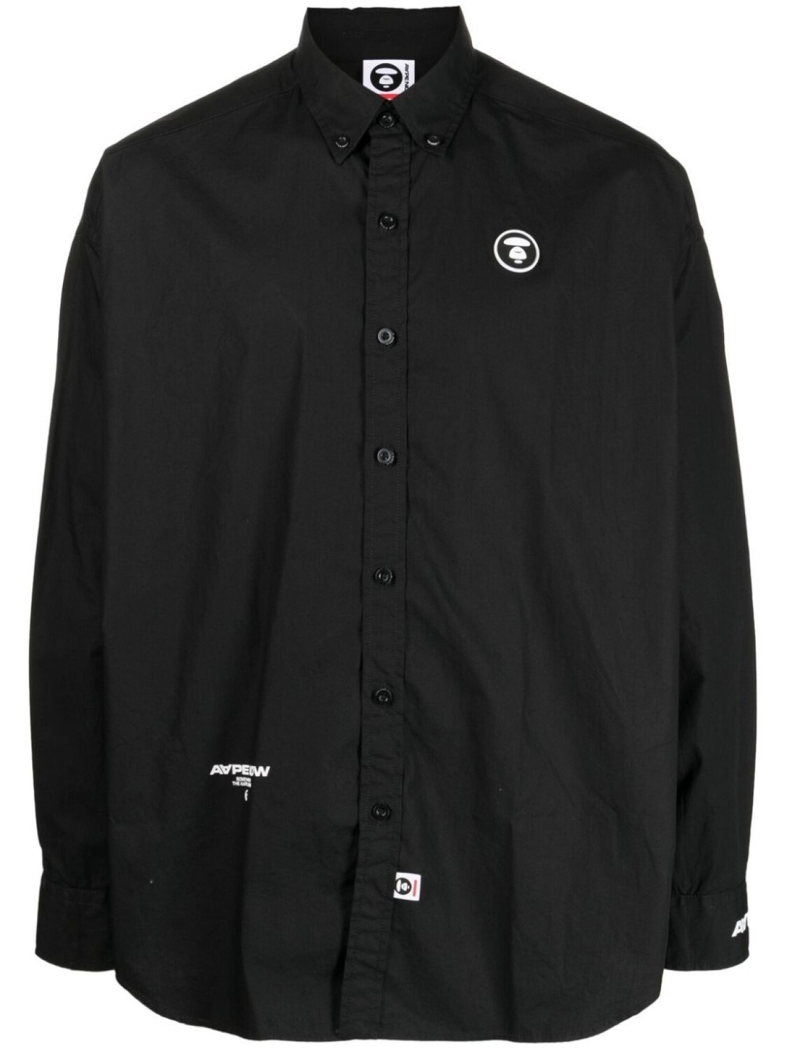 

A Bathing Ape рубашка с длинными рукавами и логотипом, черный