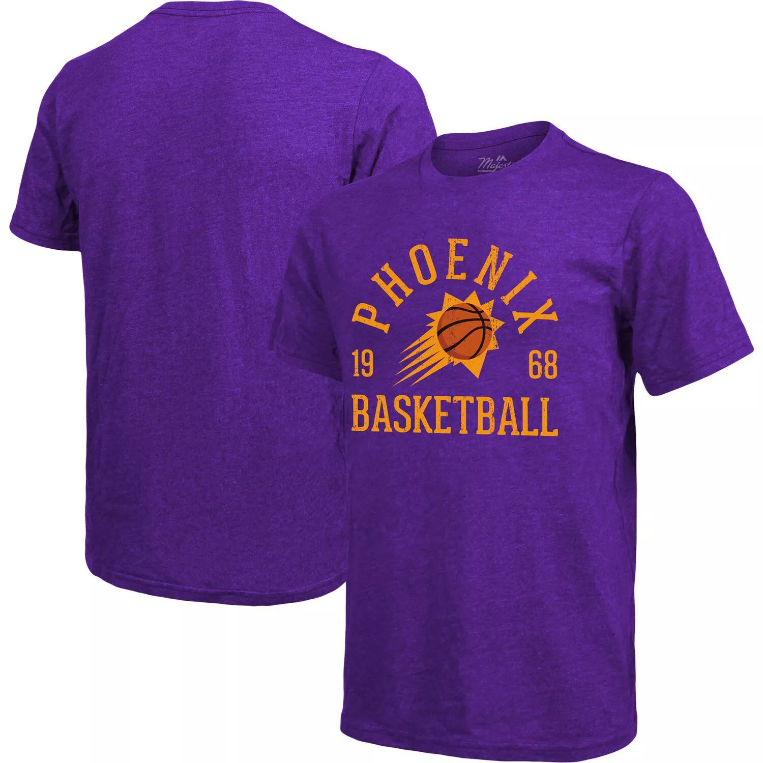 Мужская фиолетовая футболка с нитками Phoenix Suns Ball Hog Tri-Blend Majestic