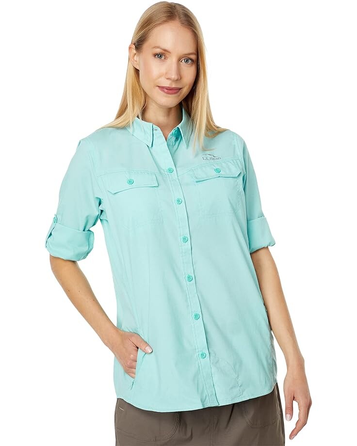 

Рубашка L.L.Bean No Fly Zone Shirt Long Sleeve, цвет Fair Aqua