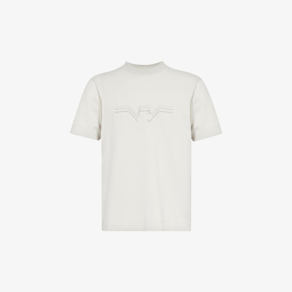 

Футболка из хлопкового джерси с вышитым логотипом Emporio Armani, цвет lunar rock