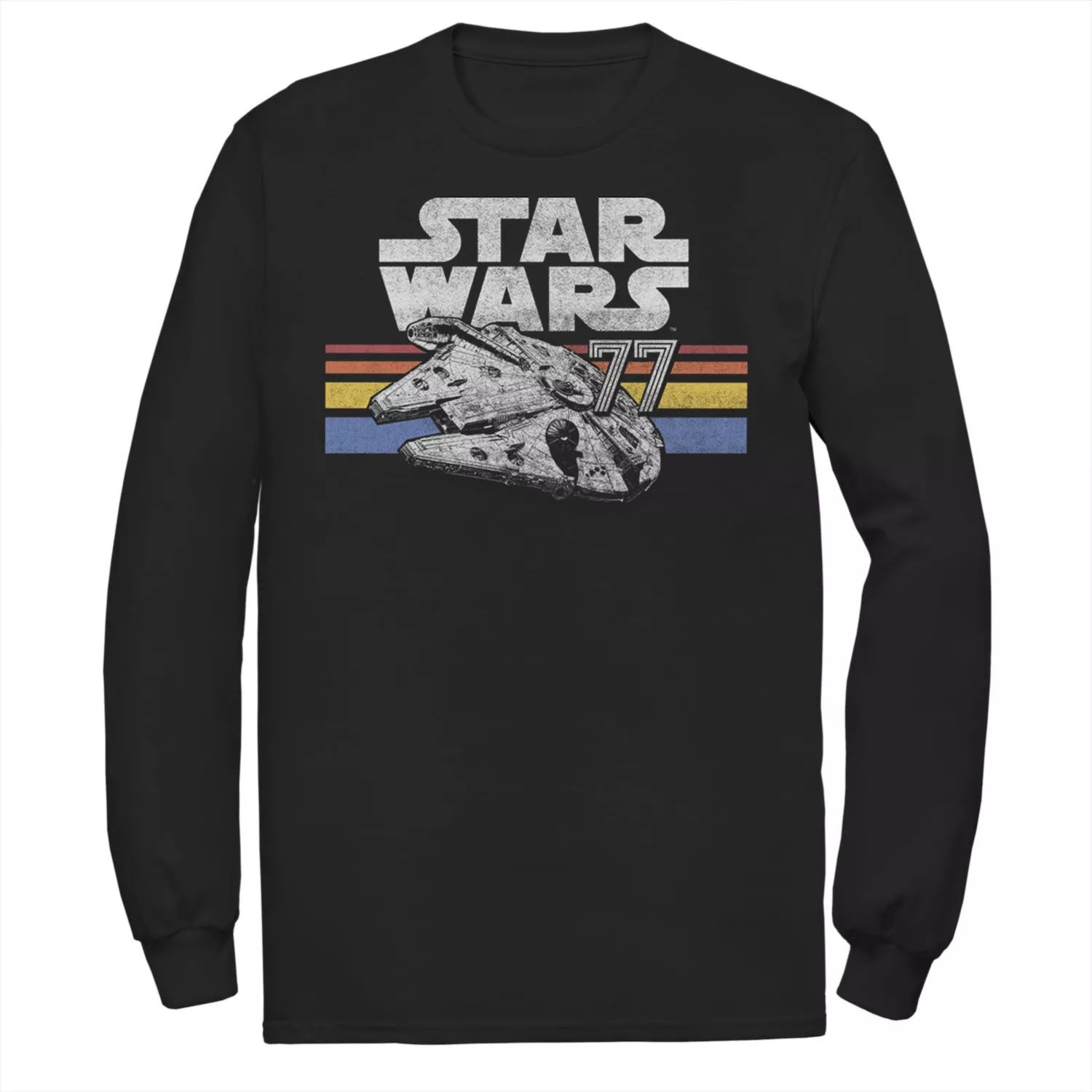 Мужская футболка с логотипом Star Wars Millennium Falcon 77 Retro Lines