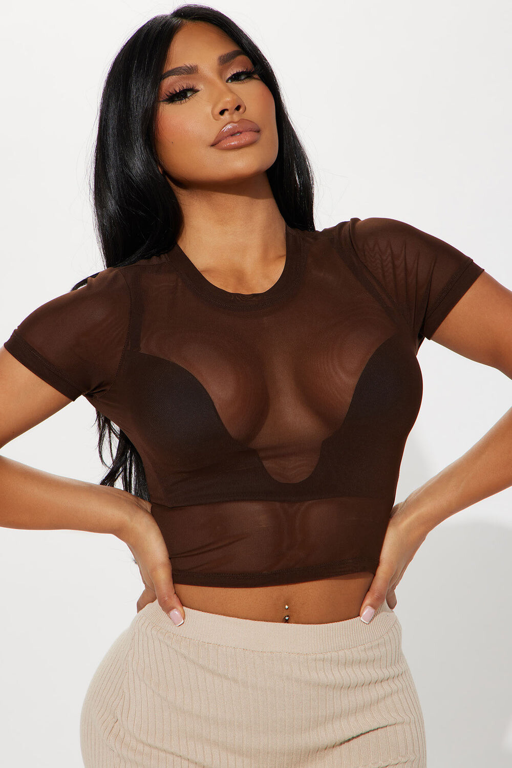 

Топ Fashion Nova RT71536, коричневый