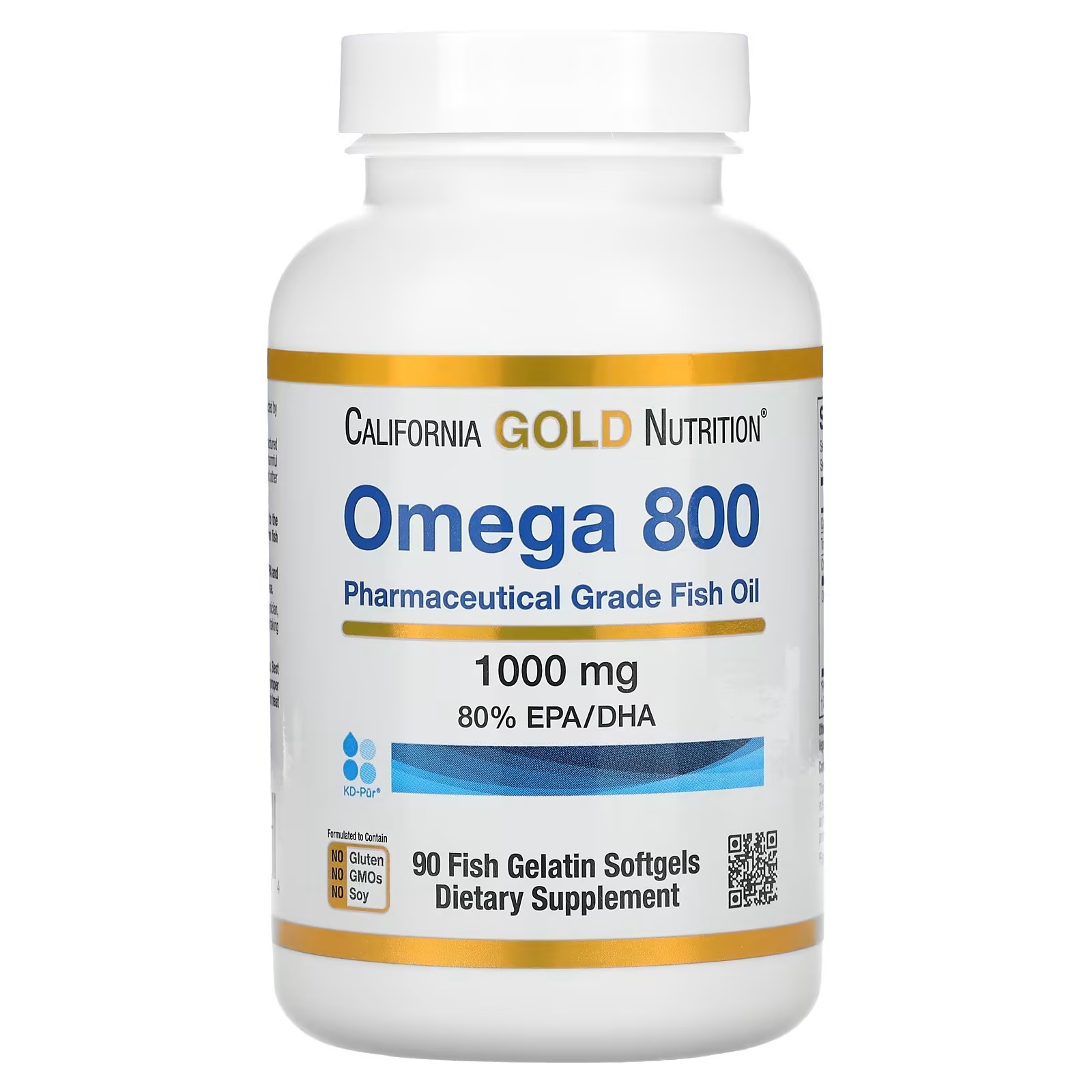 Рыбий жир фармацевтического класса Omega 800 California Gold Nutrition 80% ЭПК/ДГК, 90 мягких капсул рыбий жир премиум класса с омега 3 california gold nutrition 100 мягких капсул