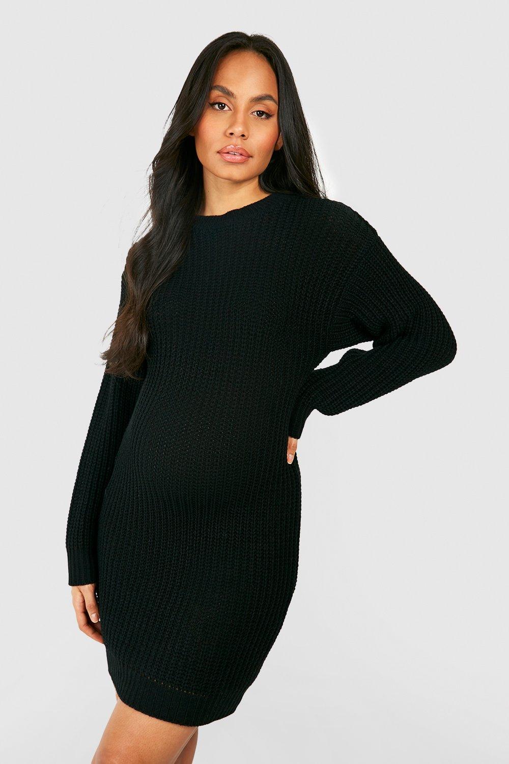 Мини-платье-джемпер с напуском для беременных boohoo, черный