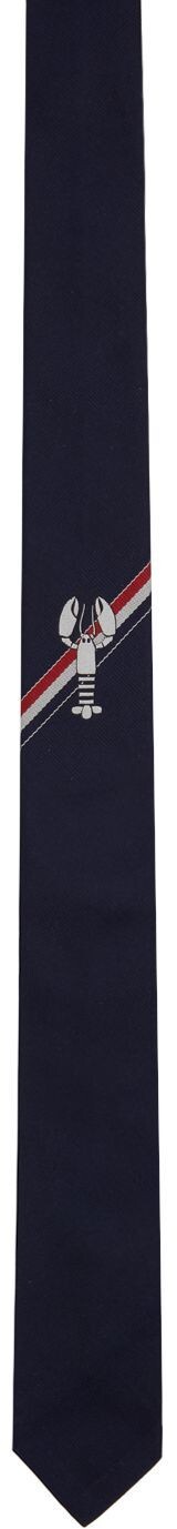 

Темно-синий галстук с логотипом Lobster Thom Browne