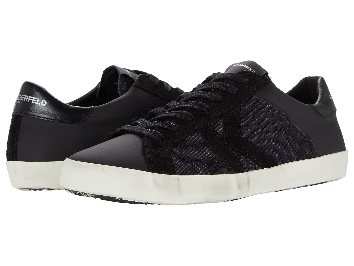 

Кроссовки Karl Lagerfeld Paris, Denim/Suede K Sneaker On Distressed Banded Sole