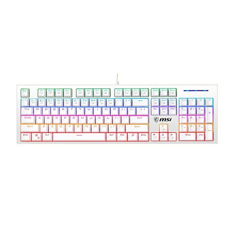 

Механическая проводная игровая клавиатура MSI GK50Z, Red Switches, белый