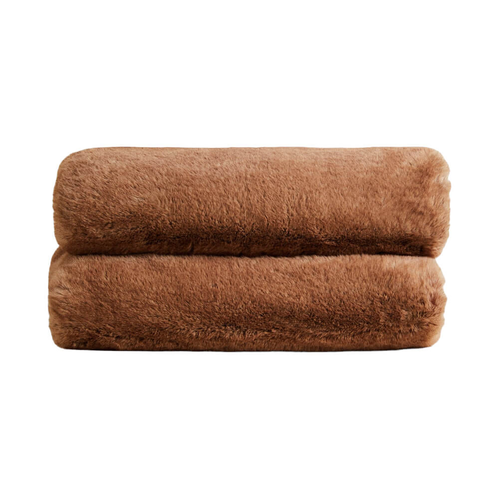 

Плед Zara Home Short Faux Fur, коричневый