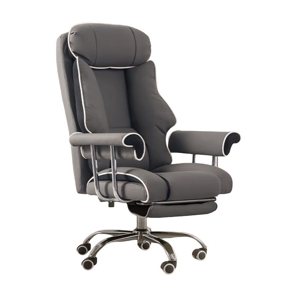 Игровое кресло Insdea HDA057, губка, сталь, подставка для ног, серый