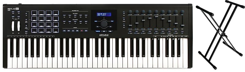 

Arturia KeyLab 61 MkII 61-клавишный контроллер клавиатуры — черный комплект с Gator Frameworks GFW-KEY-2000X Deluxe X-Style Keyboard Stand Gator Frameworks + Arturia GFW-KEY-2000X=1 230631=1