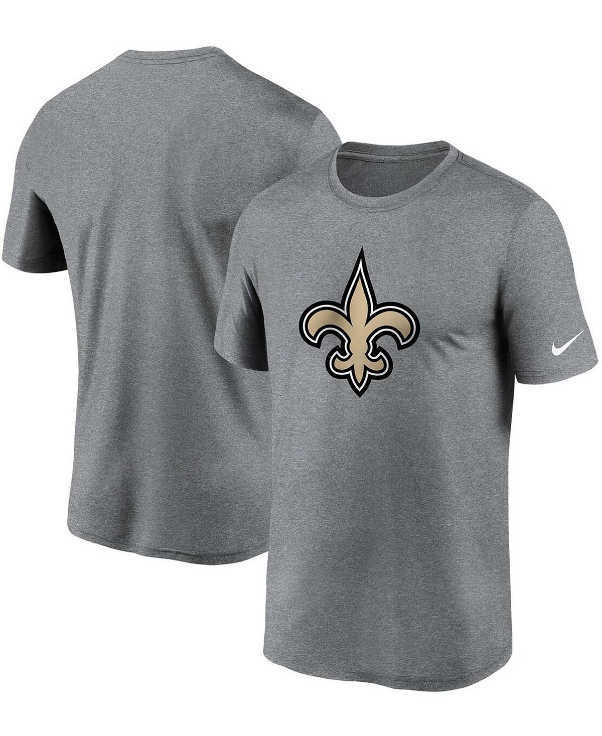 

Мужская футболка big and tall из меланжевого древесного угля с логотипом new orleans saints essential legend performance Nike, мульти