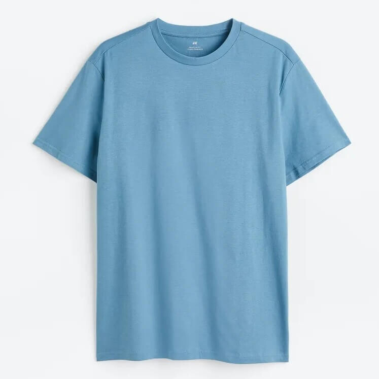 

Футболка H&M Regular Fit Crew-neck, голубой