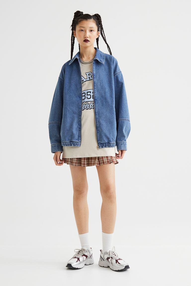 

Коробчатый жакет H&M, синий деним