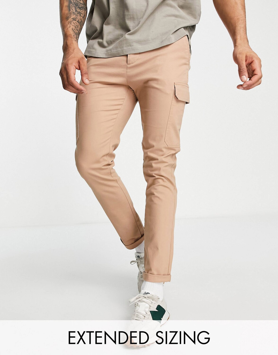 

Брюки скинни карго ASOS DESIGN с камнем