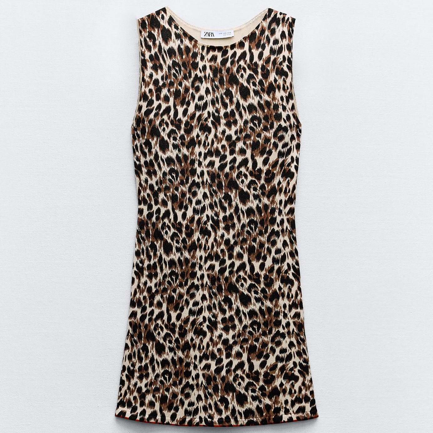 Платье Zara Animal Print Knit, коричневый/мультиколор платье zara satin leopard animal print коричневый мультиколор