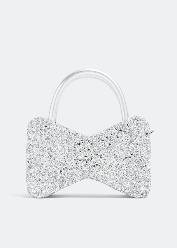 

Сумка MACH AND MACH Mini bow glitter bag, серебряный