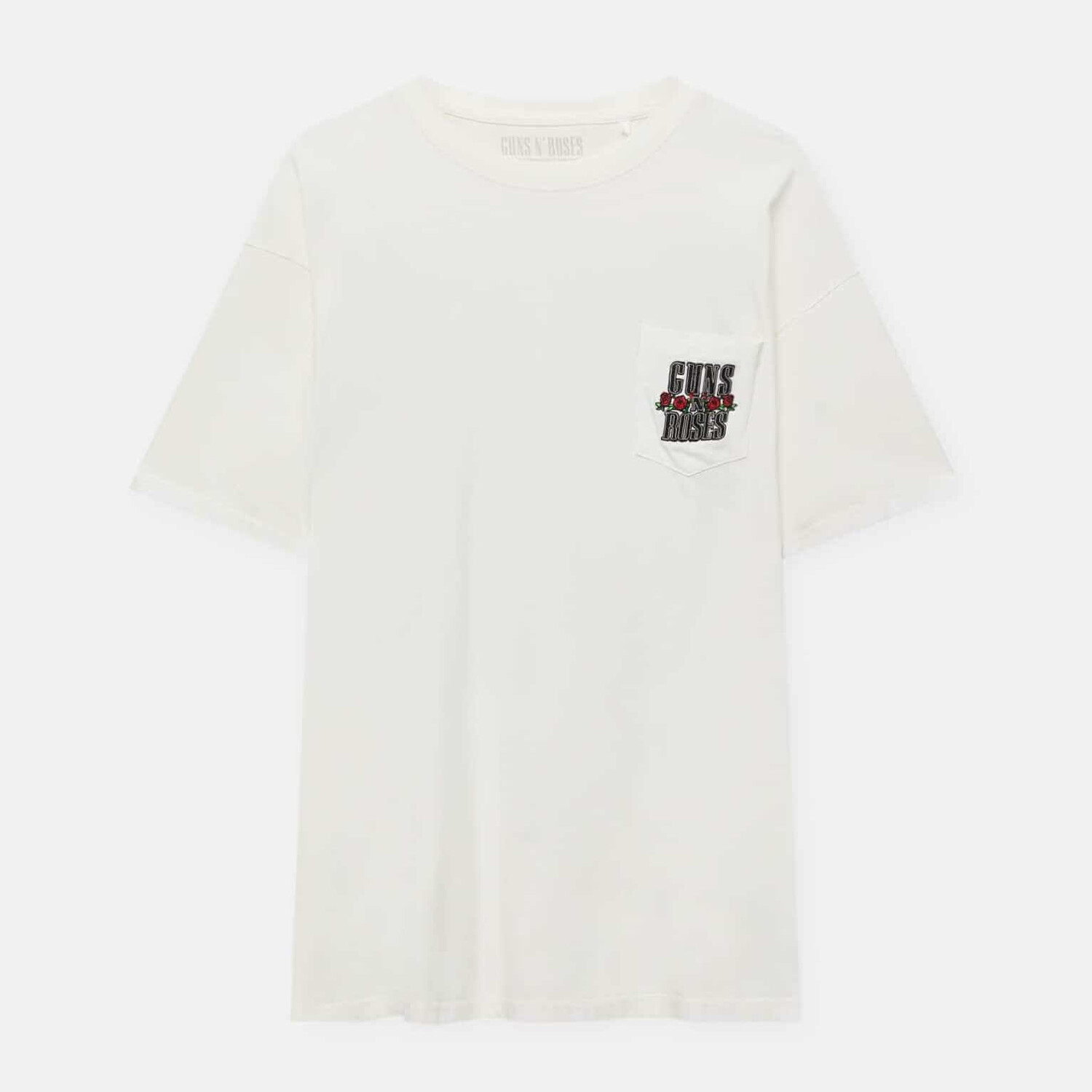 

Футболка Pull&Bear Embroidered Guns N’ Roses With Pocket, белый