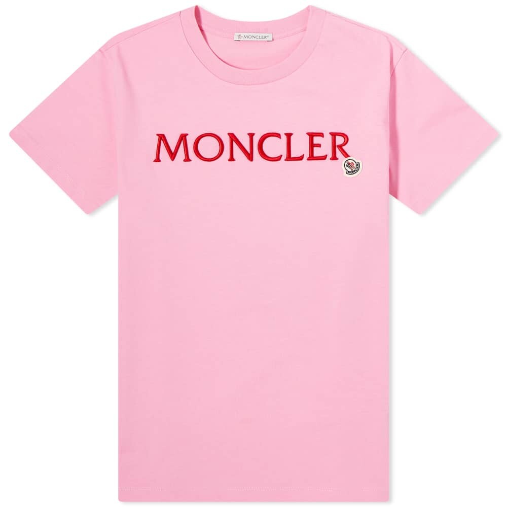 

Футболка Moncler T-Shirt With Large Logo, Розовый