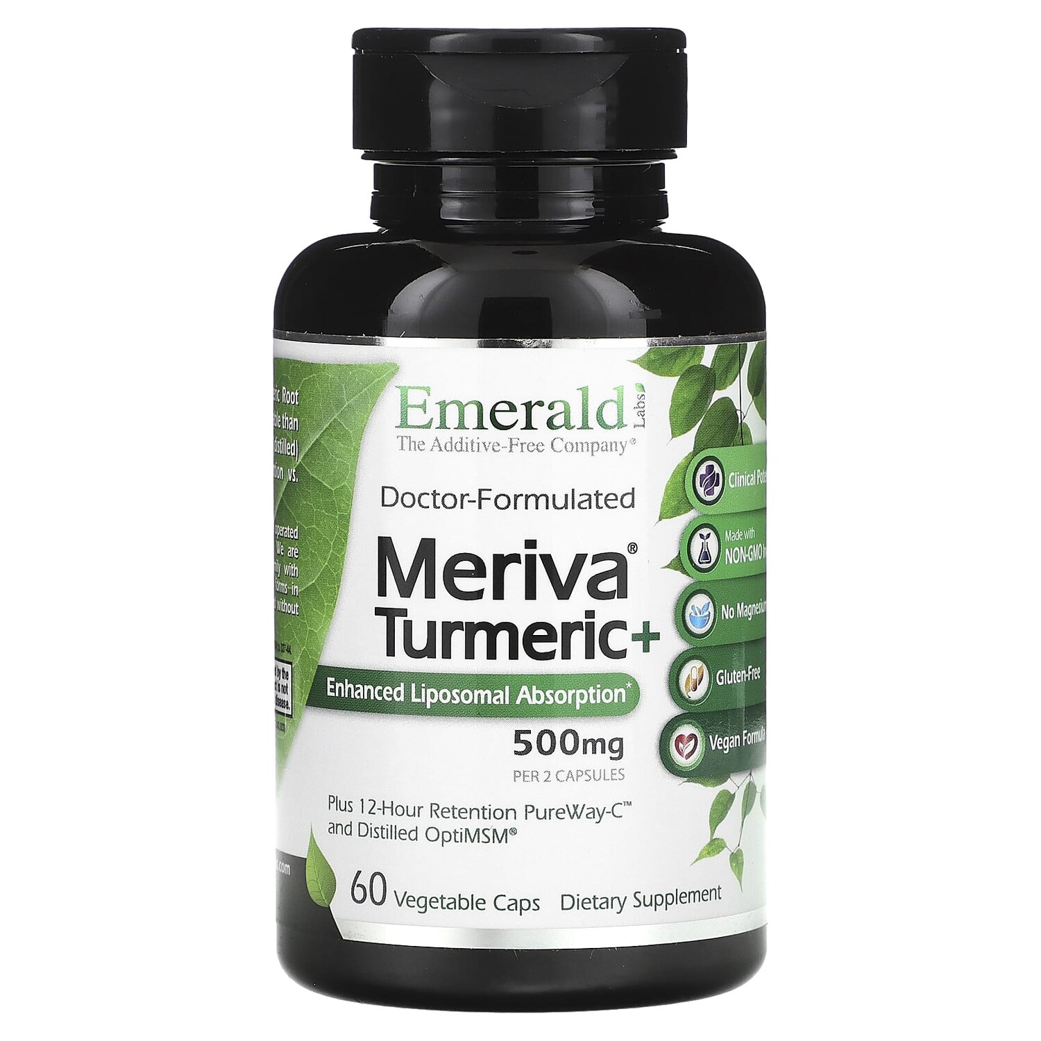 

Meriva куркума +, 250 мг, 60 растительных капсул, Emerald Laboratories