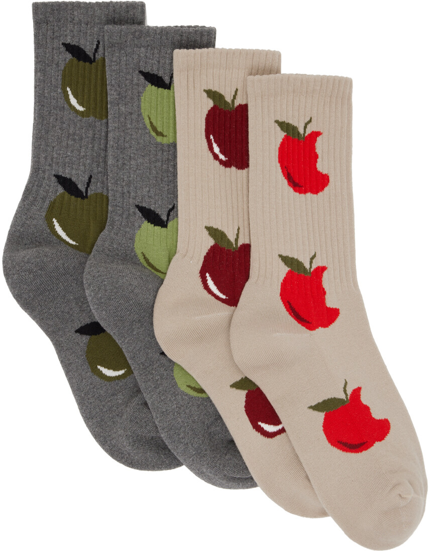 

Набор из двух пар разноцветных носков Apple JW Anderson