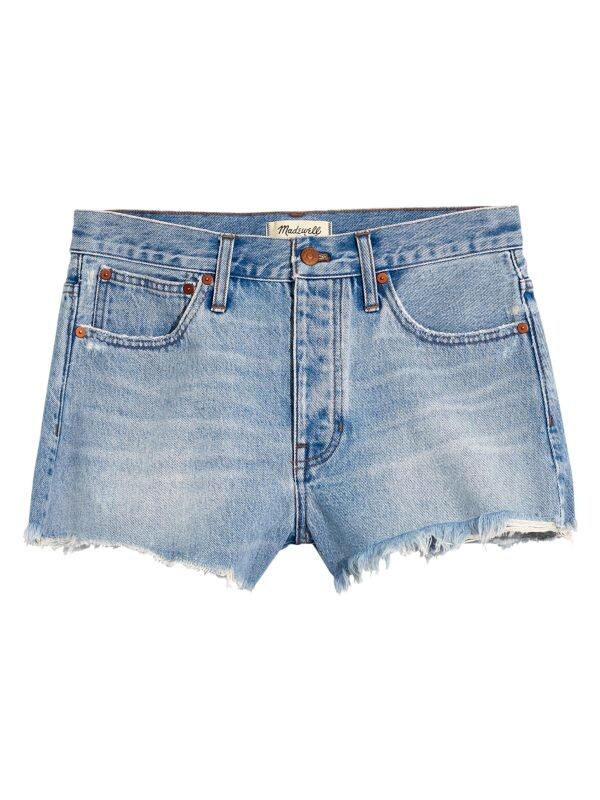 

Шорты Madewell свободные джинсовые с необработанными краями, синий