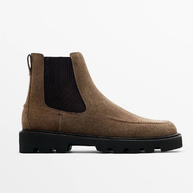 

Ботинки Massimo Dutti Split Suede Chelsea, коричневый