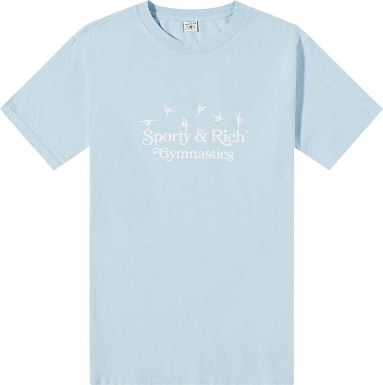 

Футболка Sporty & Rich Gymnastics T-Shirt 'White/Blue', серый