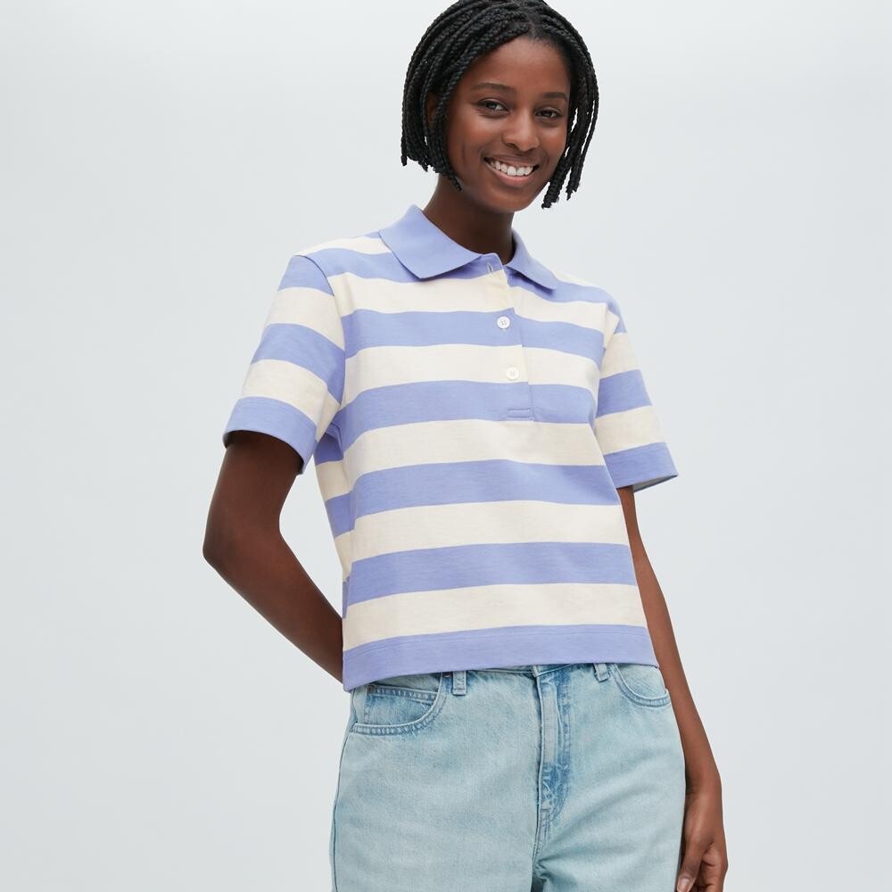 

Полосатая рубашка Uniqlo, синий