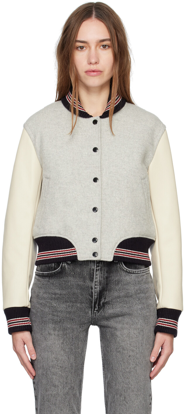 

Серый университетский бомбер с котом rag & bone